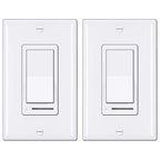 BESTTEN 2 Pack Dimmer Light Switch, Universal Lighting Control, Single Pole or 3 Way, Compatible with LED Dimmable Lamp, CFL, Incandescent, Halogen Bulb, Decorator Wallplate Included, UL Listed, White
