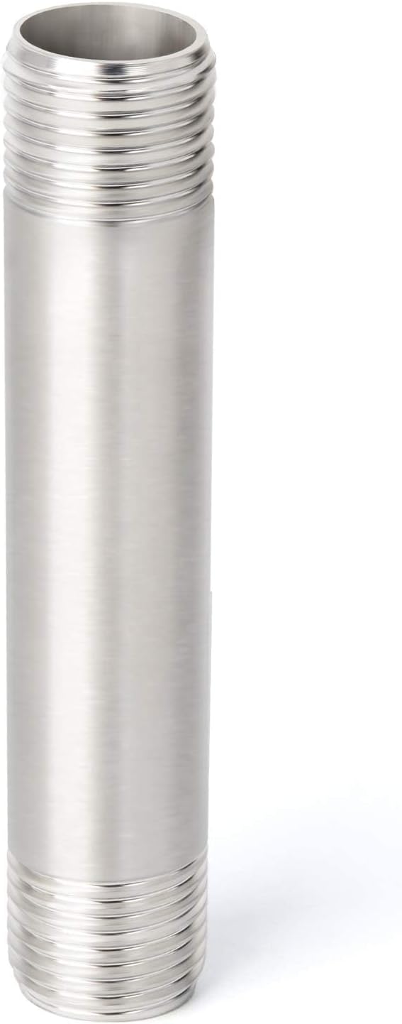 TAISHER 2PCS Stainless Steel Pipe Fittings, 1" NPT x 1" NPT Male Threaded, 4" Length Nipple Cast Pipe