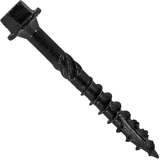 #14 X 2 Heavy Duty Black Timber/Log/Landscaping Wood Screws - Exterior Coated Heavy Duty Screws - ~50 Screw Count - Heavy Duty Black Log Wood Screws