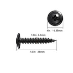 (150 pcs) Wensilon #10×1-1/2" Black Phillips Truss Head Wood Screws Quick Metal Self Tapping