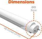 GoodBulb 48-Inch T8 LED Light Bulbs 18-Watt, 5000K Daylight White Light Color, 2800-Lumens, Type A+B with Medium Bi-Pin Base (Pack of 25 Bulbs)