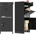 Package Delivery Boxes for Outdoor, Parcel Drop Boxes for Outside with Anti-Theft Design,Parcel Mailbox is Weatherproof, Rustproof,Suitable for Home/Office/Shop Need to be Installed(14.5*17.5*43 in)