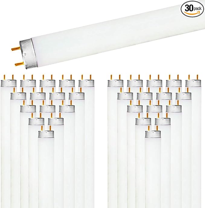 LUXRITE 30-Pack F32T8/841 32W 48 Inch T8 Fluorescent Tube Light Bulb, 4100K Cool White, 2800 Lumens, G13 Medium Bi-Pin Base, LR20732