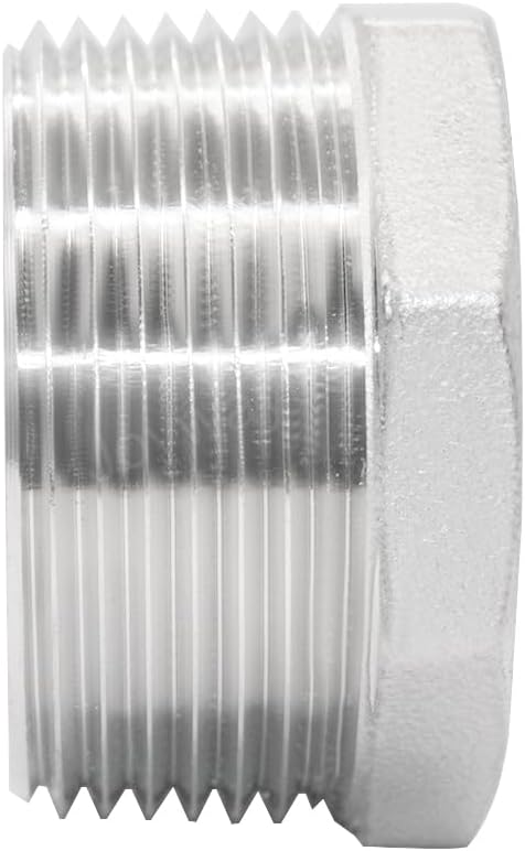 Joywayus Stainless Steel Hex Head Bushing Reducer Pipe Fitting 1-1/4 NPT Male × 1 NPT Female (Pack of 2)