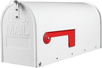 Metal Mailboxes Post Mount, Galvanized Steel Outside Mail Box, Standard Medium Capacity, 20 x 8.7 x 6.7 Inches, White