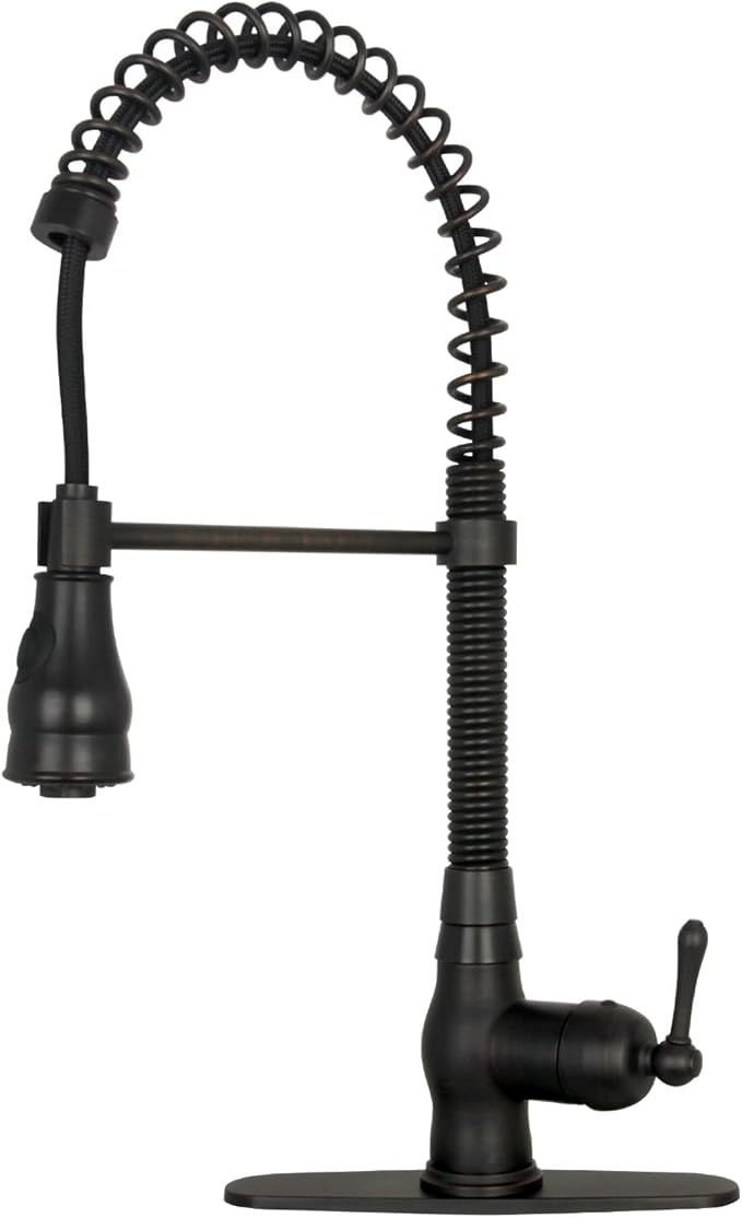 Akicon One-Handle Pre-Rinse Pull-Down Spring Kitchen Faucet