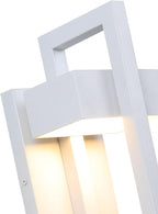 LamQee Outdoor Wall Lights Modern Exterior Lighting Fixtures, 3000K Integrated LED Outdoor Wall Sconce Lighting, Matte White Outside Wall Mount Lights for House Front Door Porch Garage Patio 1 Pack