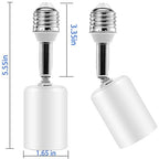 Ceramic & Metal E26 Light Socket Extender,150w-Heat-resistant-Ideal for Light Holder Extension,Electrical Socket Extender，180° Bendable Adapter Screw Base Light Bulb Extension, 2pcs (White)