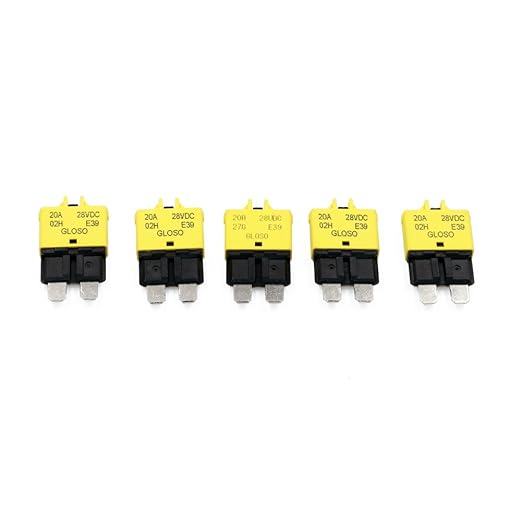 E39 Manual-Resettable Blade Automotive Fuse - ATC/ATO Low-Profile 20A, 12V-32V DC for Marine/RV/Car (5-Pack)