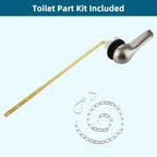 Hygie Rinse Metal Toilet Handle Replacement Kit Universal Front Mount Fit, Toilet Lever Compatible with American Standard/Glacier Bay/Gerber, Toilet Flush Handle with Flapper Chain, Brushed Nickel