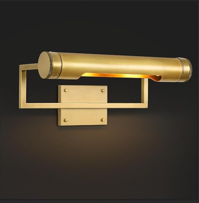 18in Picture Lights Hardwired Brass Picture Light, Gold Modern Picture Light for Wall, 360°Rotatable Art Light Gallery Lights, Wall Picture Lights Painting Light for Painting Display Artwork Portrait