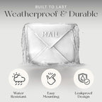 NACH Mailboxes for Outside Wall Mount, 10 x 10 x 4 inch White Wall Mount Mailbox, Waterproof Mailboxes for Outside - Chicago Style Mail Box