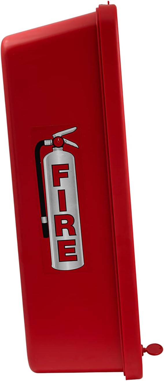 PRO&Family Fire Extinguisher Cabinet Fire Extinguisher Box Outdoor Fire Cabinet Mounted Fire Extinguisher Cabinet Fire Extinguisher Cover (1, Red with Hammer Attachment, 10 lb)