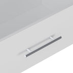 4 Drawer Short Tower, Modular Wood Closet System Organizer with Storage, Clothing Rack for Hanging Clothes, White, 25.5"W