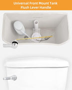 Hibbent Universal Metal Front Mount Toilet Handle Replacement Kit, Brass Toilet Flush Tank Lever with Stainless Steel Flapper Chains for Most Toilets, Chrome