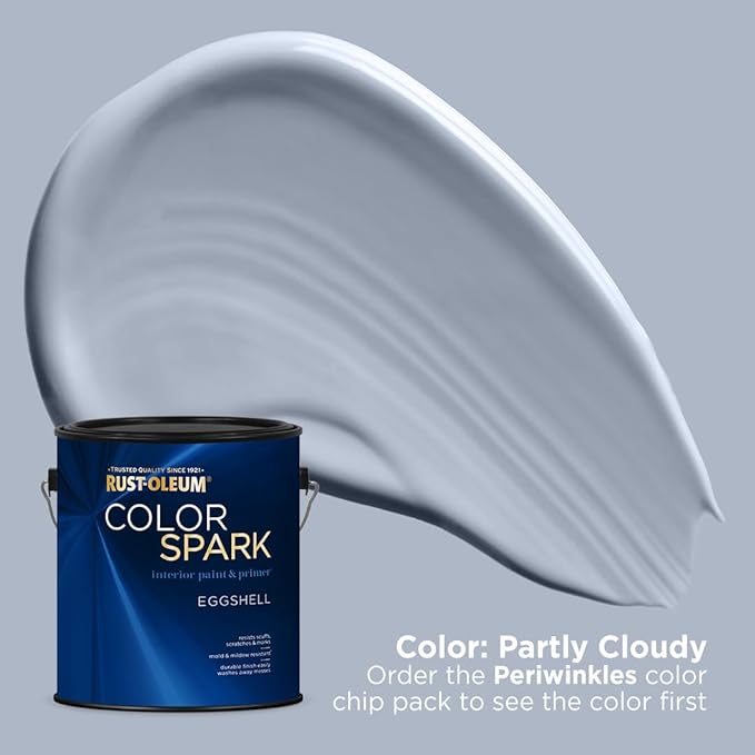 Rust-Oleum Color Spark Interior Paint and Primer in One, Eggshell, Partly Cloudy, 1 Gallon