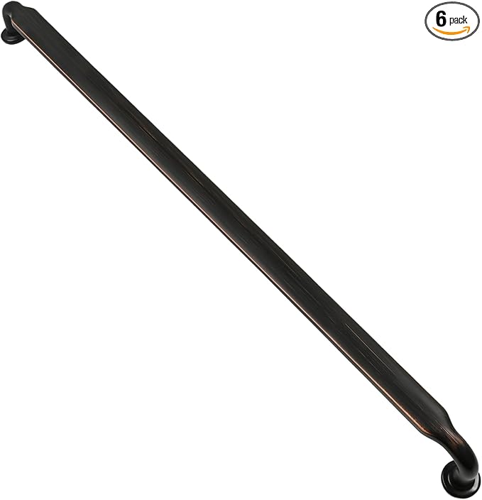 Alzassbg 6 Pack Oil Rubbed Bronze Cabinet Handles, 12-1/2 Inch(320mm) Hole Centers Arch Modern Cabinet Pulls Kitchen Cabinets Hardware for Cabinets and Drawers AL3503ORB