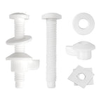 4Pcs Universal Toilet Tank Bolts Nuts, Heavy Duty Toilet Seat Screw Bolt Set, Premium Stainless Steel Hardware with Rubber Washers, Extra Long Nuts Easy Installation (MFL12-2)