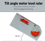 High precision solid aluminum alloy small level ruler for tilt angle measurement, portable mini adjustable horizontal bubble magnetic (120 * 50 * 20mm)