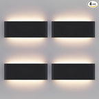 11"Modern LED vanity light,15W Dimmable 5 CCT (3000K-6500K) Adjustable Wall Lamp,Up and Down Wall Lighting,Indoor Wall Sconce for Bedroom,Staircase,Hallway,Dressing Table, 4Pack（Black）