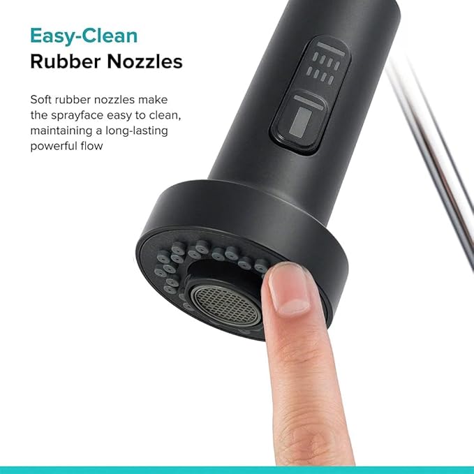 Kitchen Faucet Sprayer Head Replacement Parts,Pull Out Down Kitchen Sink Faucet Nozzle Spout Head 2 Functions,Matte Black