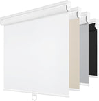 ChrisDowa Cordless Blackout Roller Shades for Windows, Thermal Insulated UV Protection Pull Down Shades, Total Blackout Window Blinds for Home, Office, Bedroom, Door (39" W x 72" H, White)