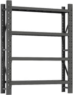 Storage Shelves Heavy Duty, Metal Garage Shelving Units, 4 Tier Storage Rack Shelf, Steel Industrial Shelving, Adjustable Standing Shelf for Basement/Warehouse (Black, W41.34*D19.69*H78.74)
