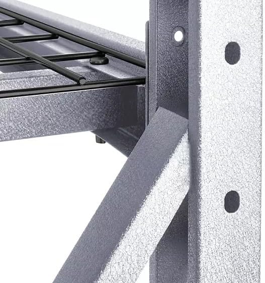 Heavy Duty Member Mark 4-Shelf Industrial Storage Rack, 77" W x 24" D x 72" H (Granite, 2 Pack)