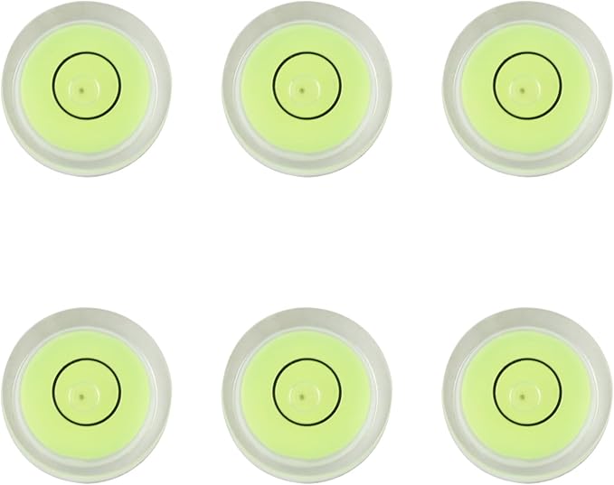JYK 6pcs Round Bubble Level 30x11mm,Mini Circular Bullseye Spirit Levels for Leveling Camera Tripod Telescope Workshop Turntable Pictures Frame