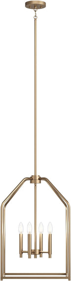 Kichler Madden 25.5" 4 Light Pendant in Champagne Bronze, Soft Modern Fixture, for an Entryway, Breakfast Nook, Laundry Room, (25.5" x 16"), 52722CPZ