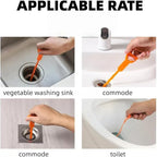 Sink Plunger with 3 Drain Clog Remover Tools – Compact Manual Plunger and Flexible Drain Snakes for Unclogging Bathroom, Kitchen, and Shower Drains