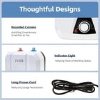 110V-120V 1.5Kw Small Under Sink Tank, 2.16 Gallon Thermal Storage Water Heater, Mini Tankless, Under Sink, Electric RV TR Trailer Kitchen Compact Point of Use