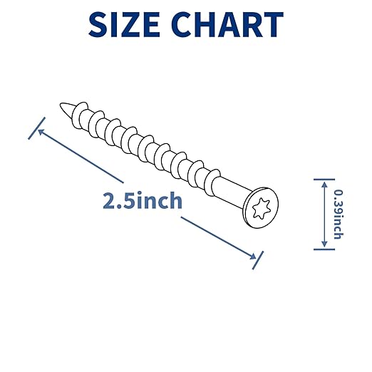 Wood Screws 2-1/2 Inch, Deck Screws #10 x 2-1/2", 100 PCS, Rust Resistant, Epoxy Coated, Outdoor Decking Screws, Torx/Star Drive Head, T25 Star Bit Included, Black
