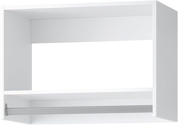 Tall Hanging Closet Unit, Modular Closet System, Wood Closet System Organizer with Storage for Walk In Closets, Clothing Rack Wardrobe Closet for Hanging Clothes, Bedroom, White, 25.5"W