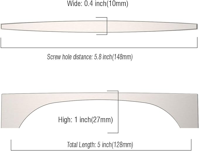 Asidrama 10 Pack 5 Inch(128mm) Brushed Satin Nickel Kitchen Cabinet Handles, Cabinet Pulls Kitchen Cabinet Hardware for Cupboard Drawer Pulls