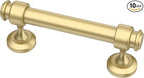 Alzassbg 10 Pack Matt Gold Cabinet Pulls, 3 Inch(76mm) Hole Centers Cabinet Handles Kitchen Hardware Straight Bar for Cabinets and Drawer AL3082MGP