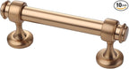 Alzassbg 10 Pack Dark Champagne Bronze Cabinet Pulls, 3 Inch(76mm) Hole Centers Cabinet Handles Kitchen Hardware Straight Bar for Cabinets and Drawer AL3082TGP
