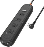 Outdoor Power Strip Weatherproof, KPQ IPX6 Waterproof Surge Protector with 4 Wide Outlets, 2 USB A&1 USB C, 6FT Heavy Duty Extension Cord for Home, Office, Dorm, Patio, FCC UL Listed