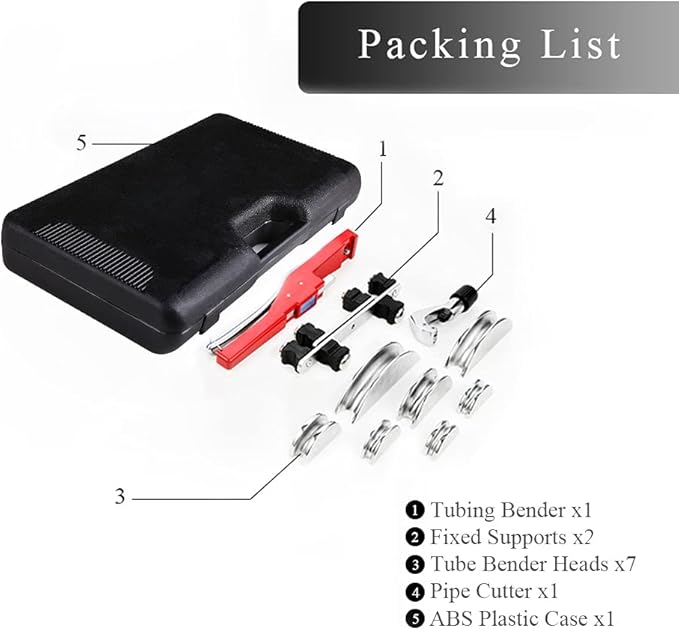 Tube Bender Kit Refrigeration Ratcheting Tubing benders Hand Tool 1/4 to 7/8 Inch Aluminium Alloy Replacement Head