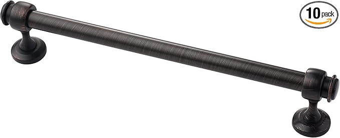 Alzassbg 10 Pack Oil Rubbed Bronze Cabinet Pulls, 7 Inch(177.8mm) Hole Centers Cabinet Handles Kitchen Hardware Straight Bar for Cabinets and Drawer AL3082ORB