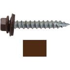 #14 Metal ROOFING SCREWS: (250) Screws x 1-1/2" BROWN Hex Washer Head Sheet Metal Roof Screw. Self starting/tapping EPDM washer. Colored head for corrugated roofing