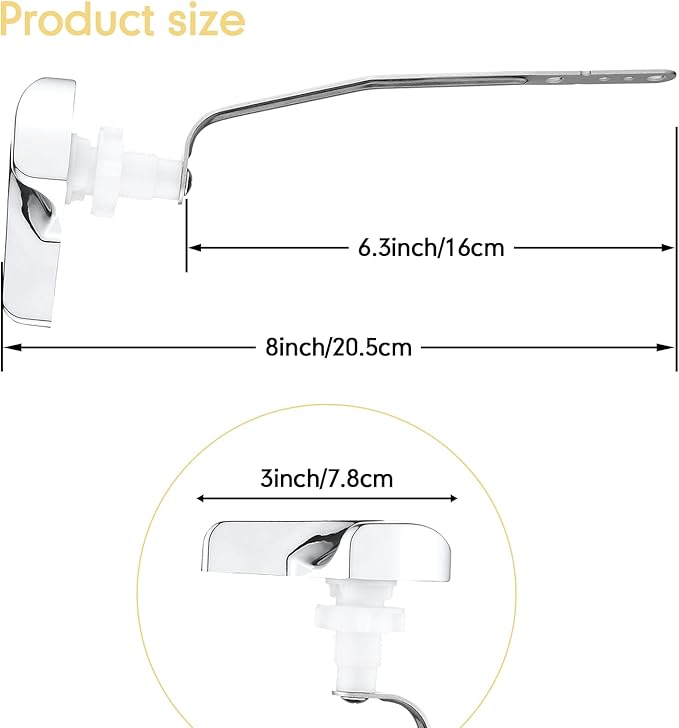 Toilet Trip Levers Toilet Flush Handle Compatible with Kohler 87115-CP,Left Replacement Trip Lever kit for Kohler Toilets,Polished Chrome