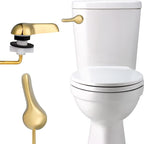 iFealClear 2 Pack Polished Gold Toilet Handle Replacement Kit, Universal Front Mount Toilet Tank Flush Lever Replacement, Solid Brass Toilet Trip Lever Fits Most Toilets, Gold Finish