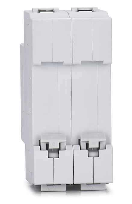 AC Miniature Circuit Breaker, 20 Amp 120V/240V 2 Pole DIN Rail Mount Circuit Breaker, Thermal Magnetic Trip, Solar AC Disconnect Switch MCB C20