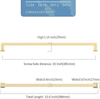 FILTA Cabinet Handles 15 Inch 6 Pack Gold Cabinet Pulls for Kitchen Metal Drawer Pulls Modern Cabient Hardware Cupboard Handles