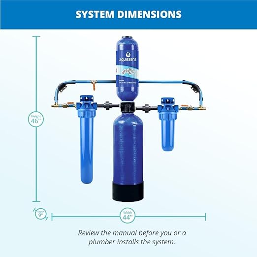 Aquasana Whole House Water Filter System | 1,000,000 Gallons | Carbon & KDF Media | Reduces 97% Chlorine & Sediment | Includes Pre- and Post-Filters | Rhino EQ-1000