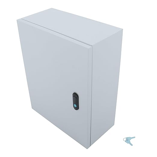 16 x 8 x 20 NEMA 4X Electrical Junction Box - Premium Steel Enclosure for Industrial Controls - Heavy Duty Outdoor Metal Cabinet with Dual-Key Lock - Fits Wiring, Connectors and Panels