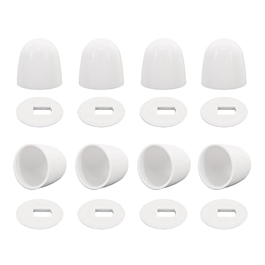 8 pcs White Toilet Bolt Caps, Toilets Bolt Covers Decorative, 1.46IN Height Toilet caps for Bottom of Toilets, No Need to Cut The Bolts and No Tools Required