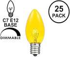 Novelty Lights 500 Case C7 Outdoor Christmas Replacement Bulbs, Yellow, C7/E12 Candelabra Base, 5 Watt, 500 Bulbs