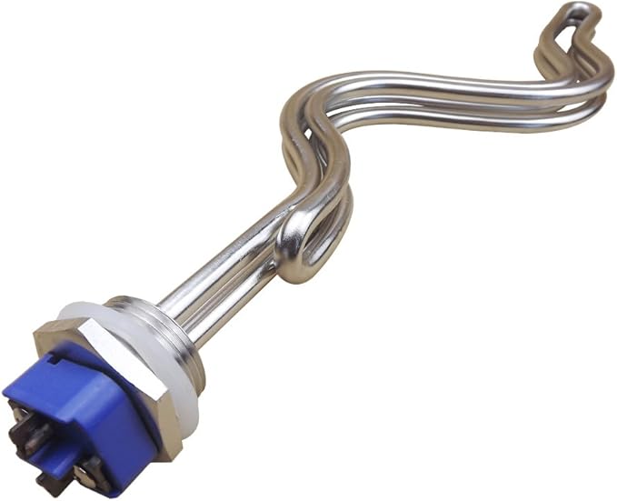 DERNORD 240V 4500W Immersion Ripple Foldback Brewing Water Tubular Heater Element with 1 Inch NPSM Thread White